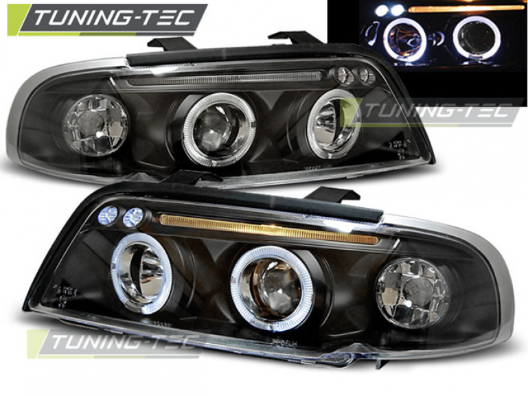 LED Angel Eyes Scheinwerfer für Audi A4 B5 94-98 schwarz